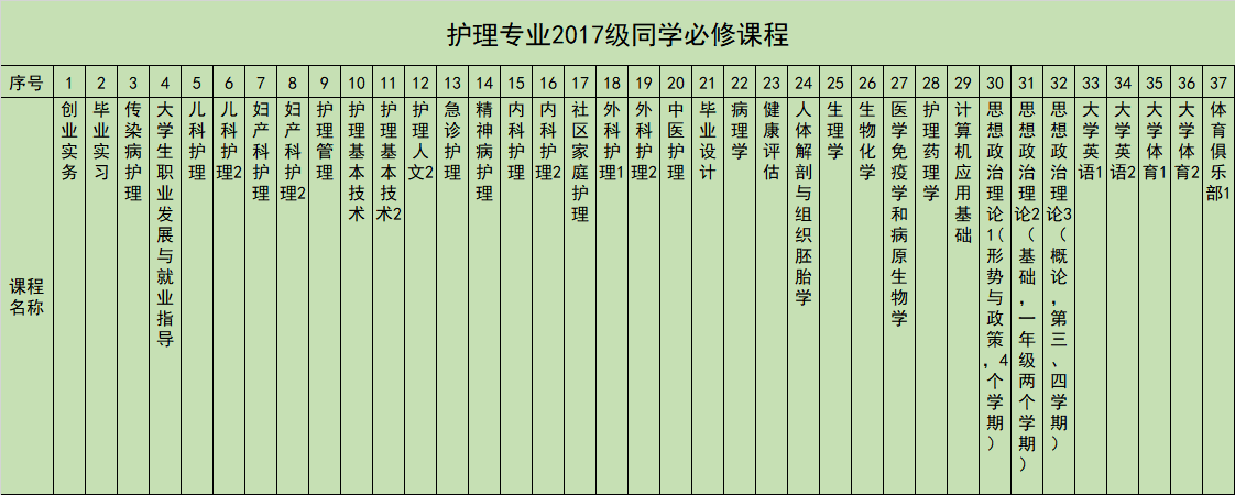 护理专业2017级同学必修课程见表1.png 护理专业2017级同学必修课程见表1.png